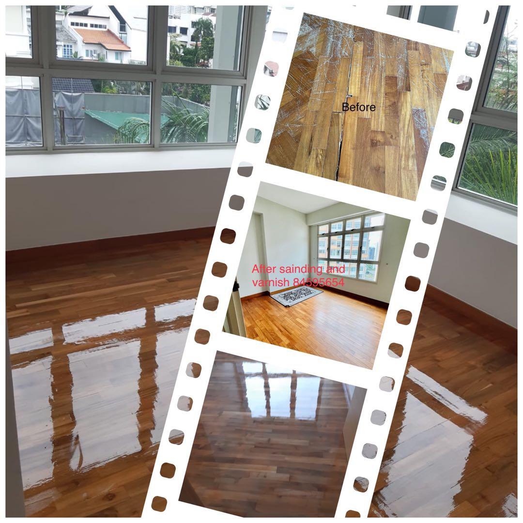 Parquet Floor Polishing, Staining and Varnishing Installation and Repair Service Singapore